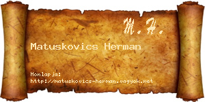 Matuskovics Herman névjegykártya